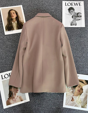 2025 spring and summer new Korean style high - end British style double - breasted suit jacket - Negative Apparel