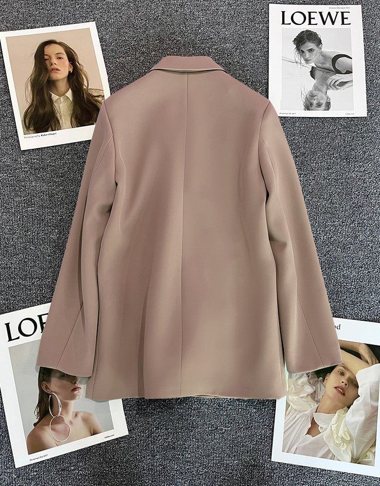 2025 spring and summer new Korean style high - end British style double - breasted suit jacket - Negative Apparel
