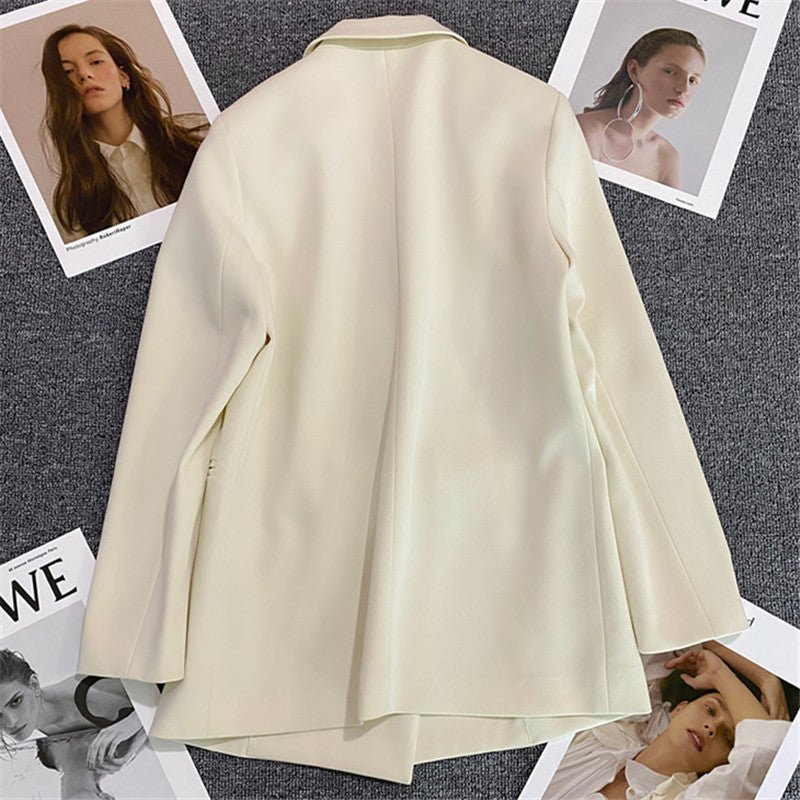 2025 spring and summer new Korean style high - end British style double - breasted suit jacket - Negative Apparel