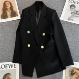 2025 spring and summer new Korean style high - end British style double - breasted suit jacket - Negative Apparel