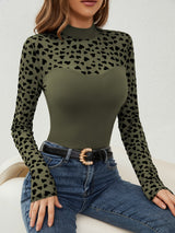 2025 Spring Mesh Splicing Long Sleeve Slim Bottom T-Shirt Top Women - Negative Apparel