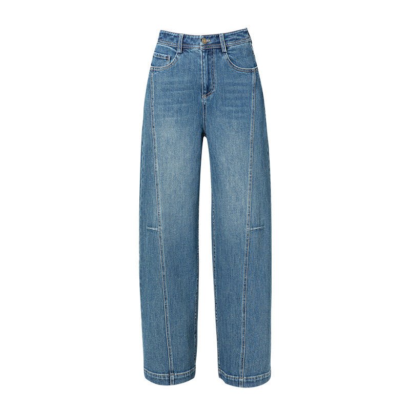 Xin Ge 2025 spring new deconstruction split jeans high waist
