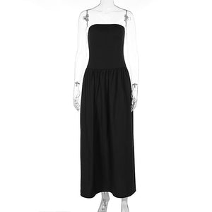 2025 spring new style fashion wrapped chest waist slimming pleated A - line dress - Negative Apparel