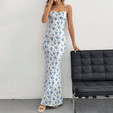 2025 Spring/Summer – Sweet & Fresh Suspender Backless Floral Holiday Dress - Negative Apparel
