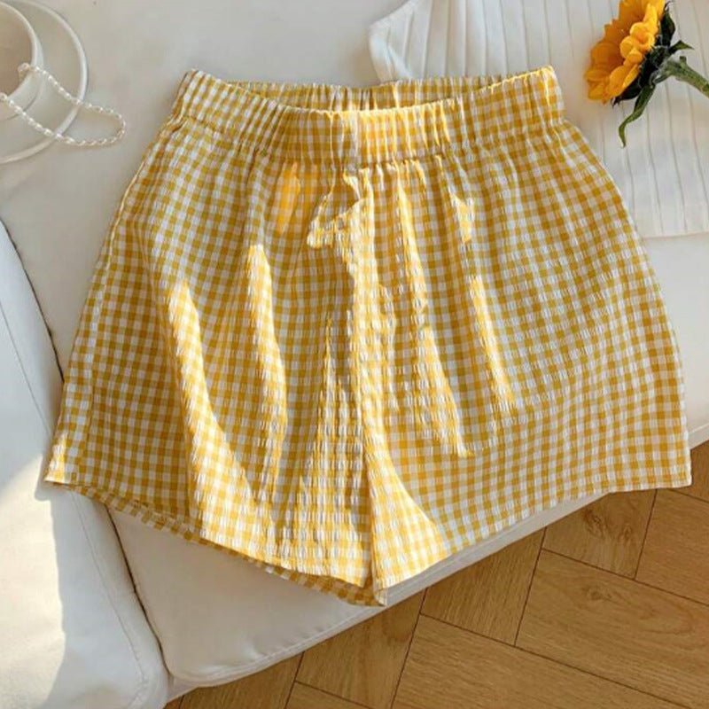 2025 summer new an and n vacation plaid shorts ebay beach pants hot pants women - Negative Apparel