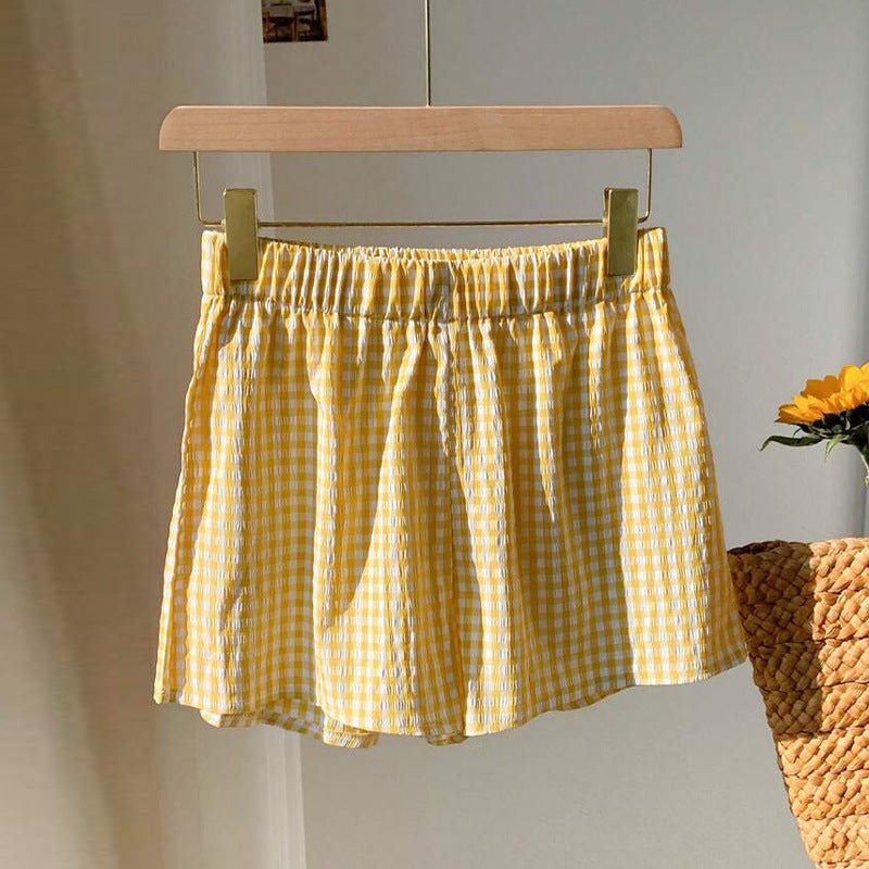 2025 summer new an and n vacation plaid shorts ebay beach pants hot pants women - Negative Apparel