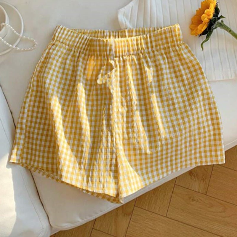 2025 summer new an and n vacation plaid shorts ebay beach pants hot pants women - Negative Apparel
