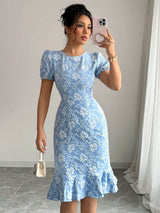 2025 summer new slim fit hip - length knee - length fashionable temperament commuting casual all - match dress - Negative Apparel