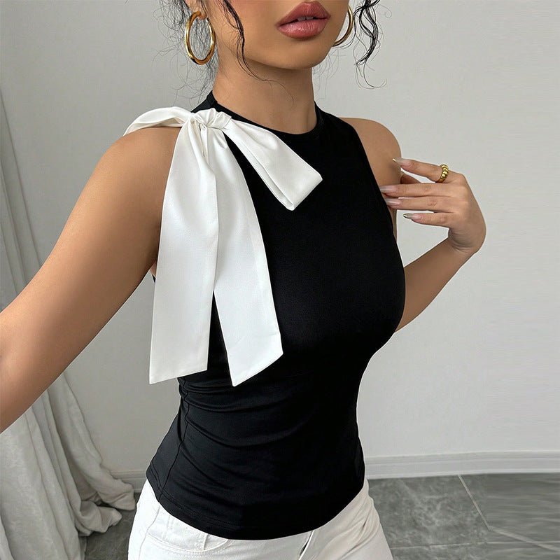 2025 summer new small vest style blouse - Negative Apparel