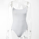 2025 Summer New Women's Diamond Chain Slim Fit Top Sexy Low - cut Suspender Bodysuit - Negative Apparel