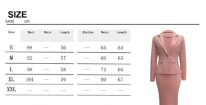 2025 women's solid color lapel single - breasted suit jacket and pencil skirt two - piece suit - Negative Apparel