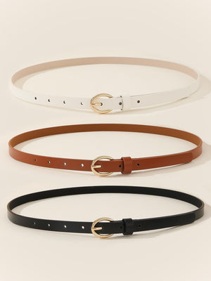 3pcs 2000s Style Geo Buckle Belt for Coats and Dresses - Negative Apparel