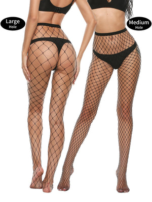 4pairs Plain Black Fishnet Tights - Negative Apparel