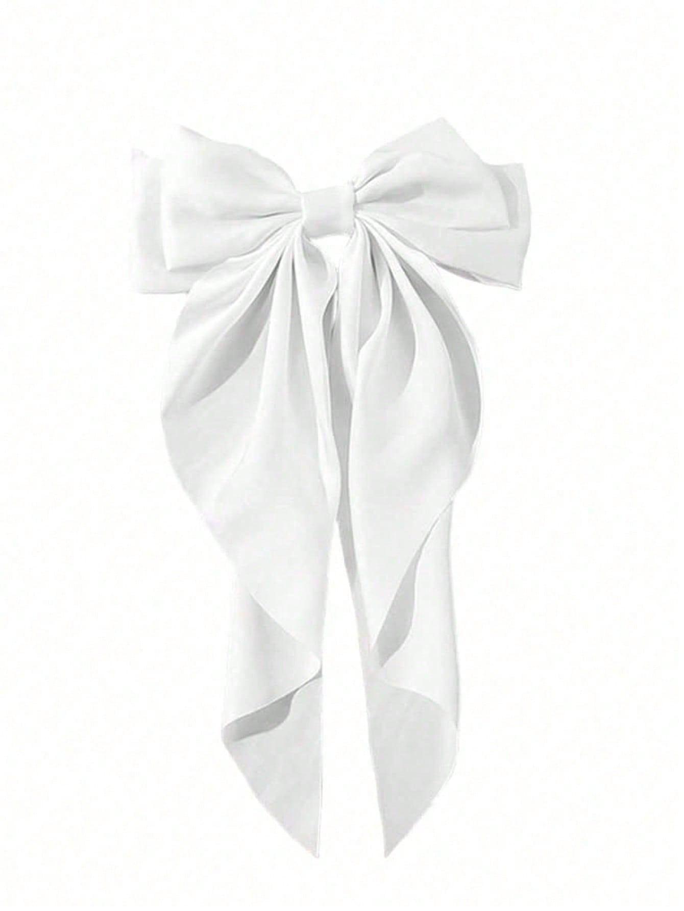 4pcs Women's Solid Color Satin Silk Oversized Bow Hairpins - Negative Apparel