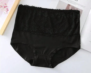 4pcs/pack Women's Plus Size Soft Skin - friendly Lace Trimmed Triangle Panties - Negative Apparel