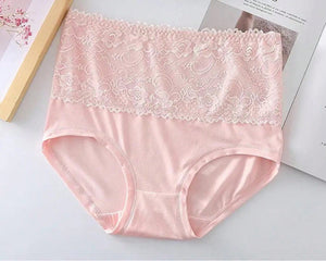 4pcs/pack Women's Plus Size Soft Skin - friendly Lace Trimmed Triangle Panties - Negative Apparel