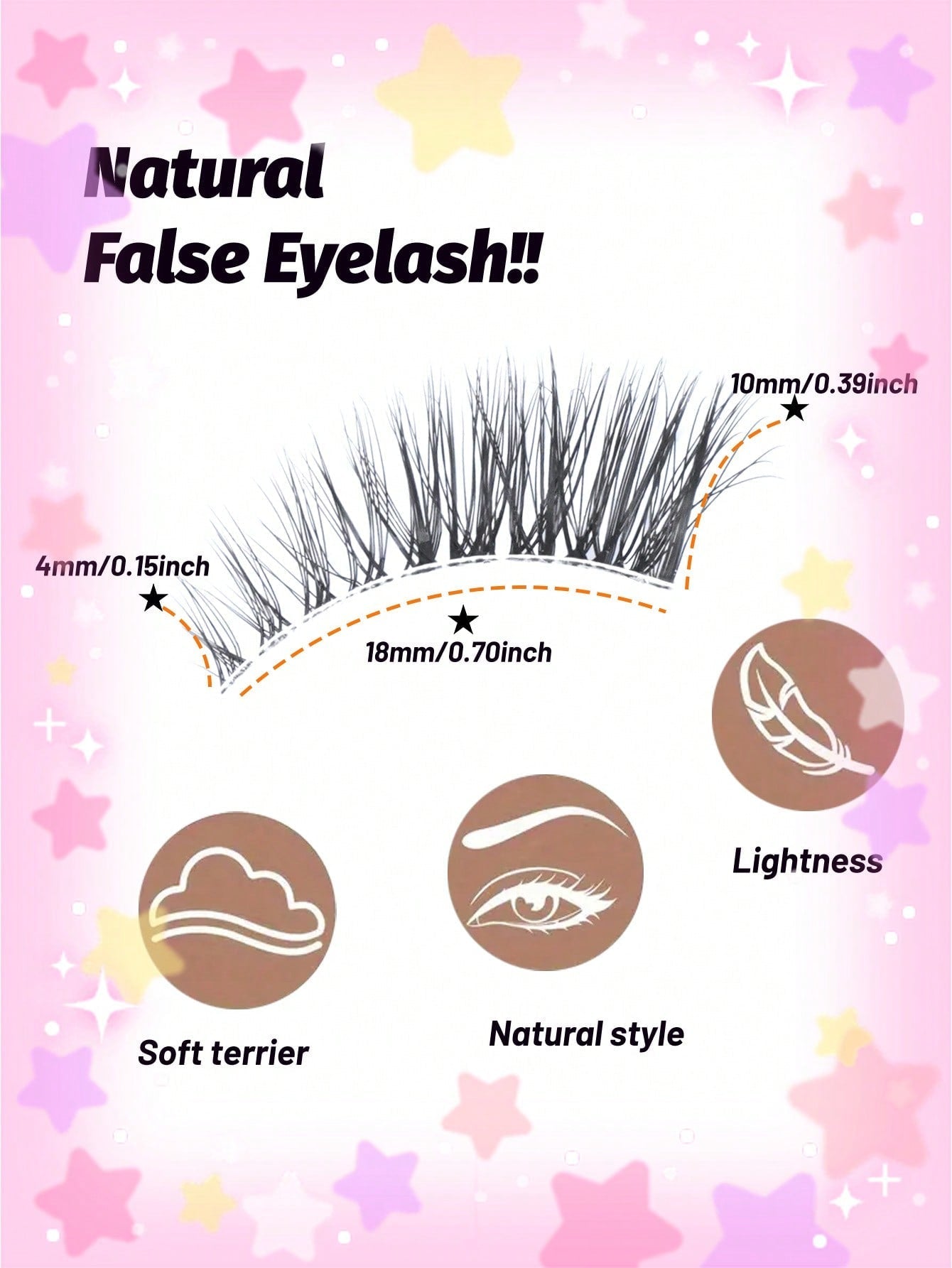 5 Pairs Wispy Cat - Eye Style Natural Short Mouth Faux Mink Eyelashes With Clear Band - Negative Apparel