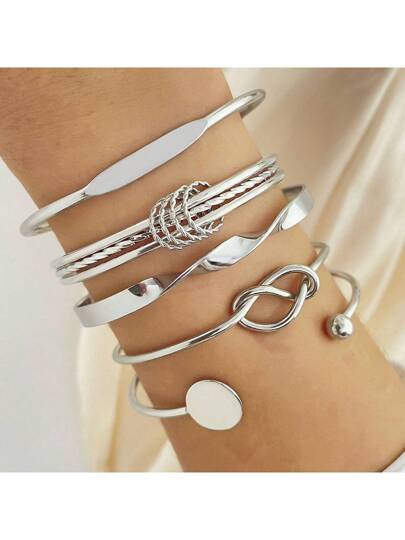 5pcs Bohemian Style Women's Metal Bracelet Set - Negative Apparel
