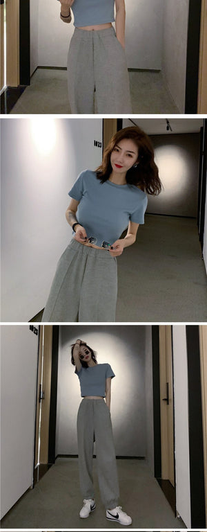 9 colors short style navel - baring solid color short - sleeved T-shirt for women summer 2025 tops - Negative Apparel