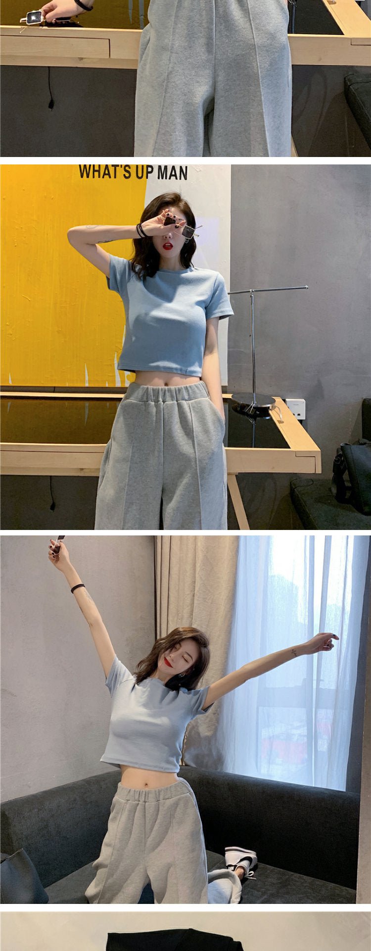 9 colors short style navel - baring solid color short - sleeved T-shirt for women summer 2025 tops - Negative Apparel
