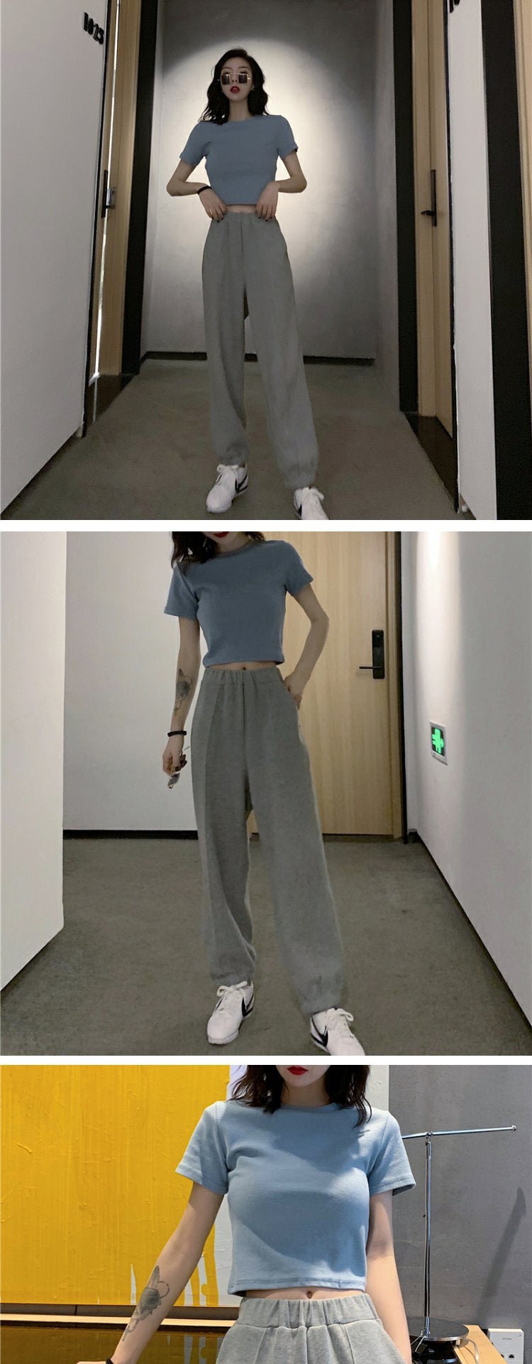9 colors short style navel - baring solid color short - sleeved T-shirt for women summer 2025 tops - Negative Apparel