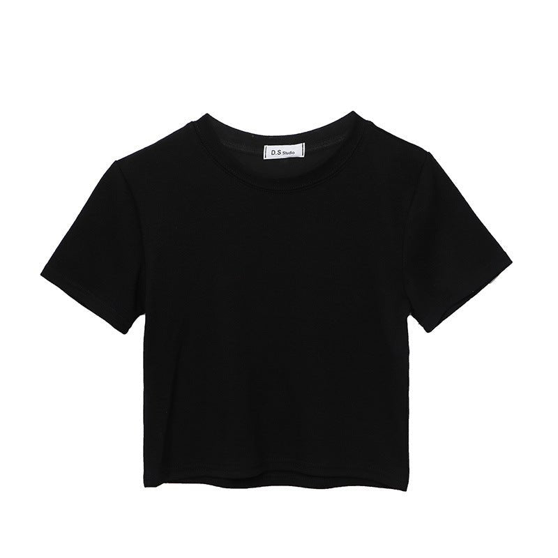 9 colors short style navel - baring solid color short - sleeved T-shirt for women summer 2025 tops - Negative Apparel