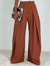 Pinch Pleat Wide Leg Suit Trousers