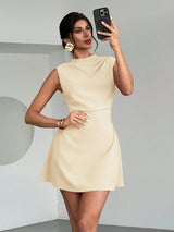 Satin Sleeveless A-Line Mini Dress