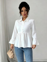 Jacquard Flare Sleeve Shirt