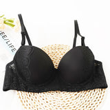 The Lace Allure | Black Lace Push-Up Underwire Bra