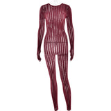 Seamless Jacquard Sheer Jumpsuit