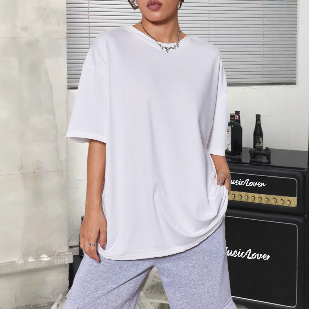 Summer medium and long multi-color half-sleeved casual versatile large-size T-shirt