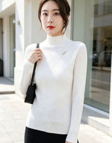 Brushed Double Yarn Mock Neck Sweater