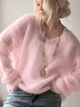 Soft V-Neck Knit Sweater