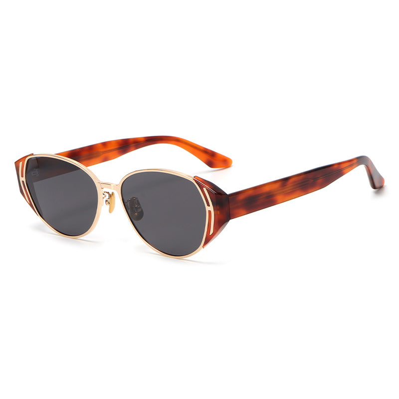 Slim Metal Frame Sunglasses with Case