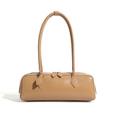Long Leather Baguette Shoulder Bag