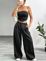 Strapless Top and Suit Trouser Set