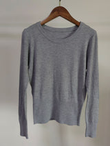 Knitted short top bottoming shirt autumn and winter 2021 new slim-fitting long-sleeved round neck with high-waisted sweater women's wholesale