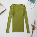 Super Soft Ribbed V Neck Pullover