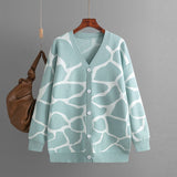 Geometric Jacquard Longline Cardigan