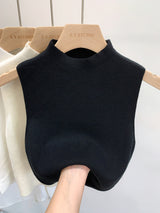 Mock Neck Sleeveless Knit Vest Top