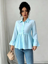 Jacquard Flare Sleeve Shirt