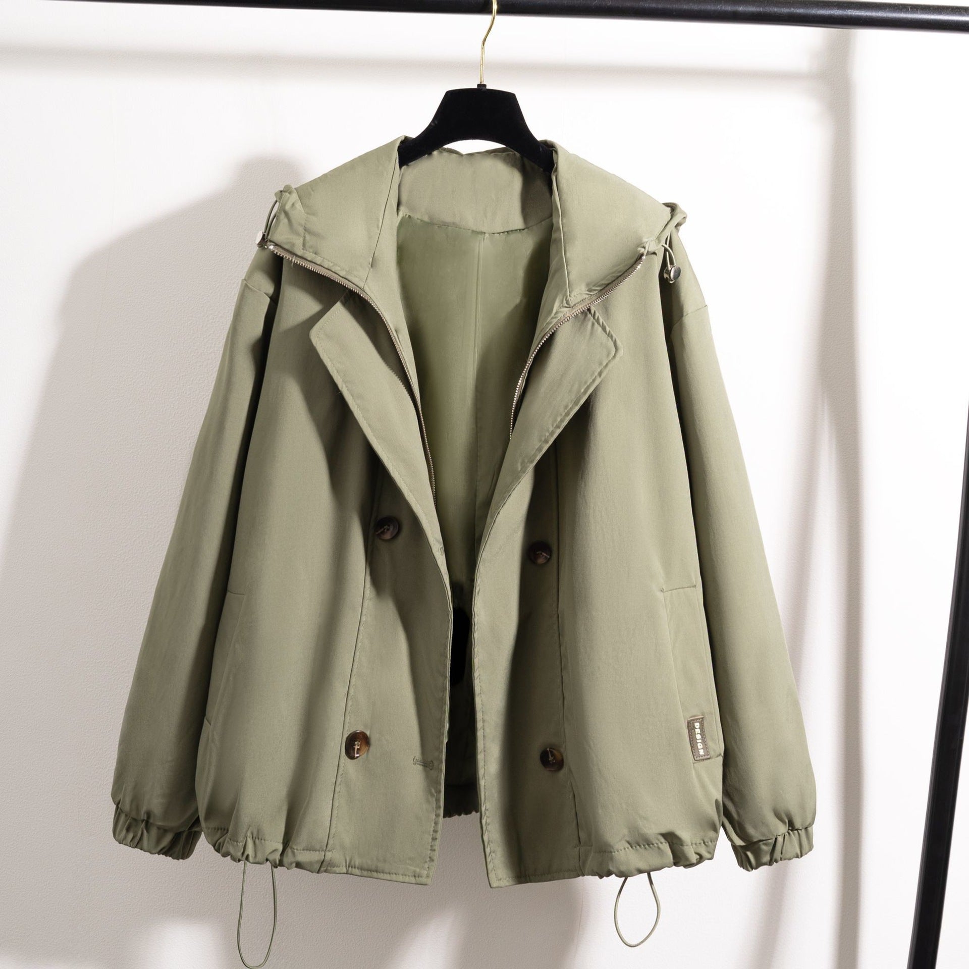 Women’s Hooded Zipper Light Weight Jacket – Slim Fit Polyester Outerwear | Elegant Commuter Style