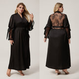 Plus Size Lace Satin Nightgown