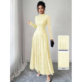Lace Mock Neck Long Sleeve Maxi Dress