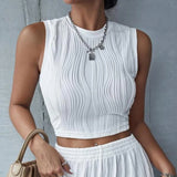 Sleeveless round neck slim-fitting women's small vest