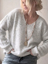 Soft V-Neck Knit Sweater