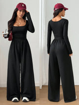 Square Neck Wide Leg Jumpsuit