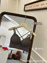 Cotton Cross Back Bandeau Bra