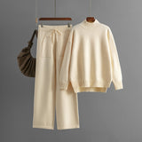 Thick Mock Neck Knit Set with Pockets